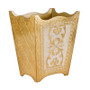 Royal Florentine Gold and Ivory Waste Paper Bin - side view  