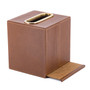Tan Leather Tissue with sliding base Tan Leather Tissue with sliding base