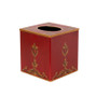 Rococo Cube / Square Tissue Cover - Red