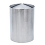 Swing Lid Waste Paper Bin in Brushed Stainless Steel - side view