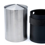 Swing Lid Waste Paper Bin in Brushed Stainless Steel - with metal liner