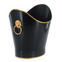 Boat Waste Paper Basket (side view) - Black