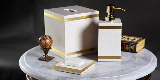 MArble with Brass Trim Bathroom set