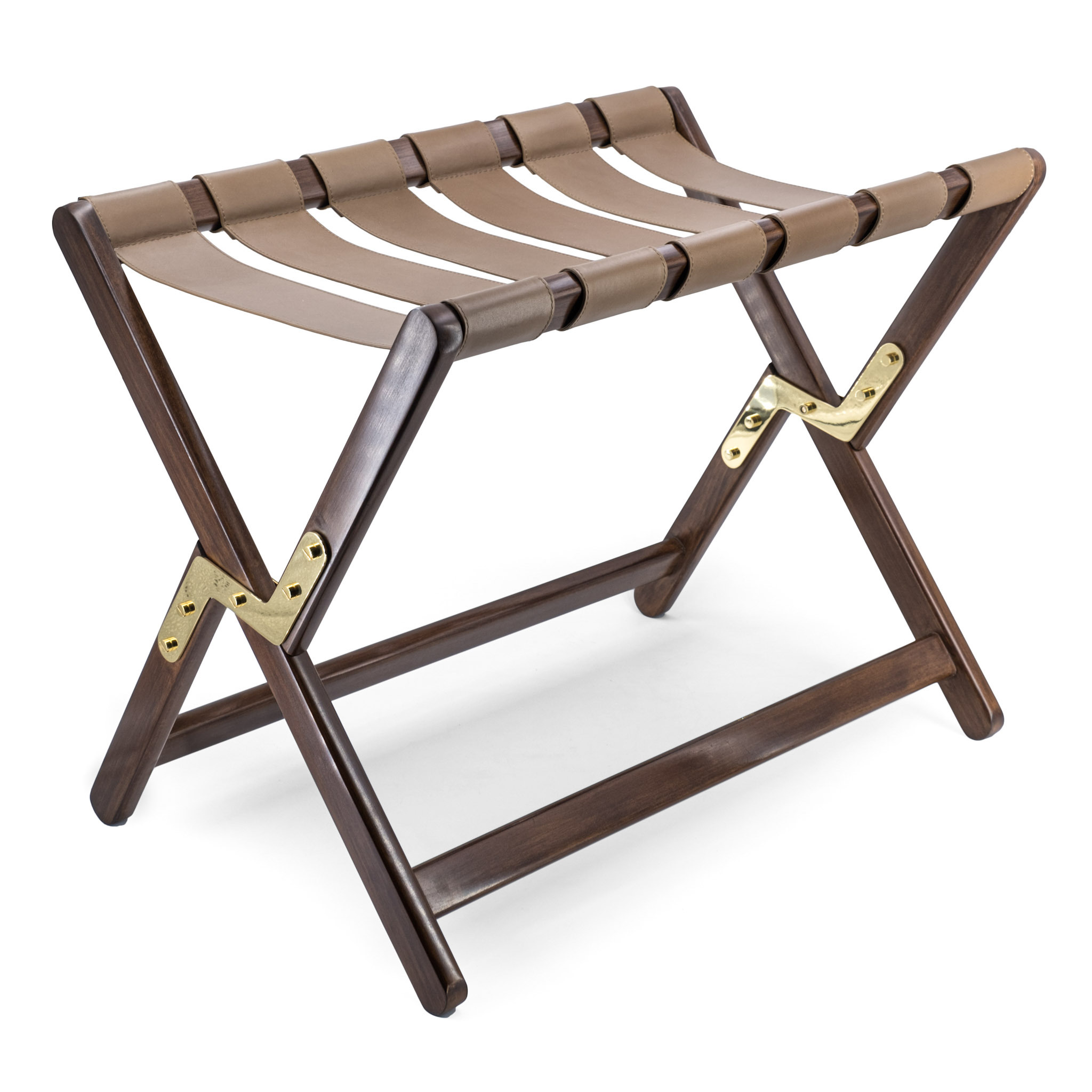 Luggage Rack with Tan Straps