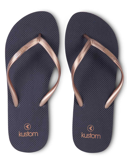 Classic Ladies Jandal Navy Gold