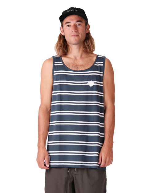 Stripe Singlet - Cobalt
