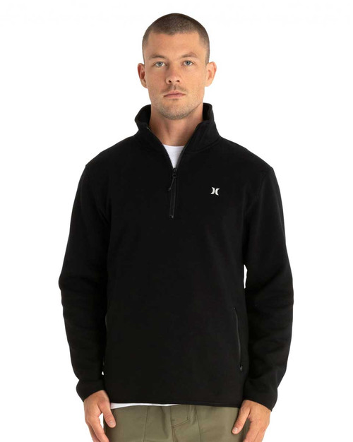 Geo Quarter Zip - Black