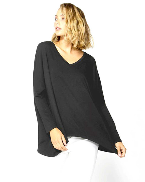 Geneva V-Neck Top - Black