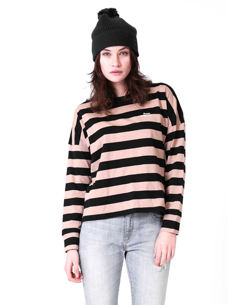 Susie L/S Tee - Sand/Black