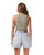 Heart Ribbed Singlet - Light Olive