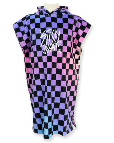 Gradient Checker Hoodie Towel - Teen