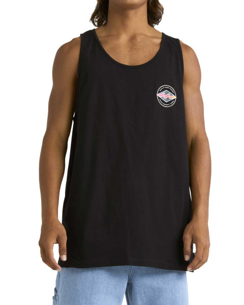 Rotar Diamond Muscle Vest Top - Black