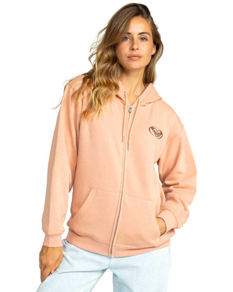 Surf Stoked Zipped Hoodie - Cafe Creme