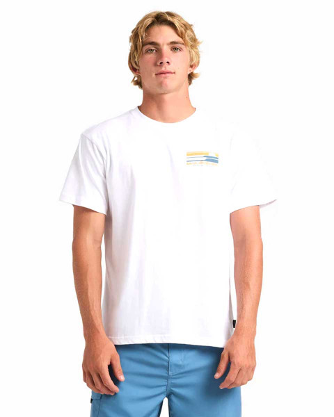 Stacked Horizons SS Tee - White