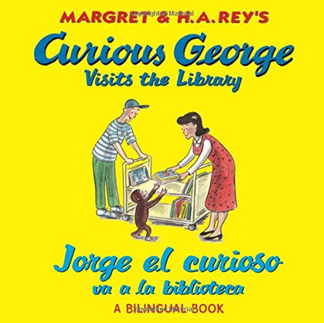 George　a　the　Library　Va　Curioso　(Jorge　el　la　Curious　BookPal　Visits　Biblioteca)
