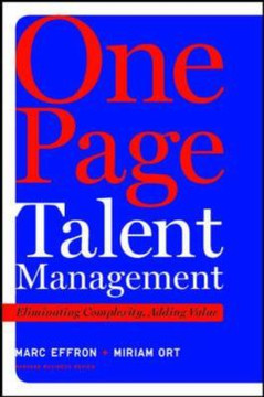 One Page Talent Management: Eliminating Complexity, Adding Value Cover