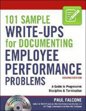 101 Sample Write-Ups for Documenting Employee Performance Problems: A Guide to Progressive Discipline and Termination Cover