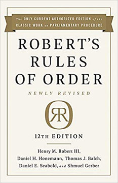 Robert's Rules of Order Newly Revised, 12th Edition [Paperback] Cover