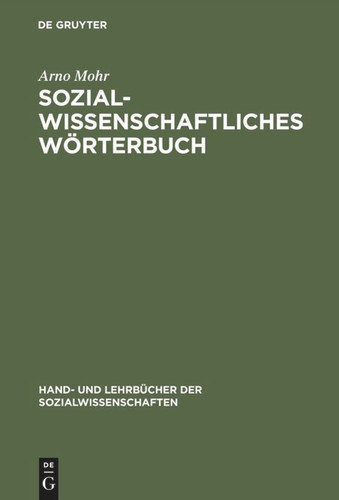 Sozialwissenschaftliches Wörterbuch: Englisch–Deutsch, Deutsch–Englisch book cover by Arno Mohr