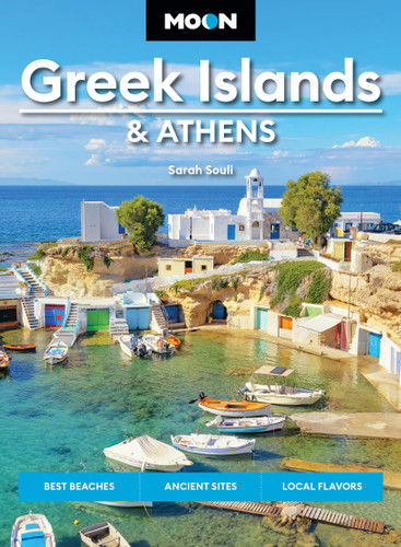 Moon Greek Islands & Athens: Best Beaches, Ancient Sites, Local Flavors (Moon Europe Travel Guide) book cover by Moon Travel Guides, Sarah Souli