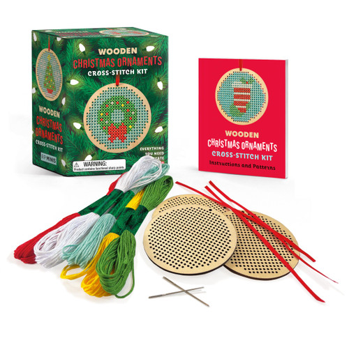 Wooden Christmas Ornaments Cross-Stitch Kit: Everything You Need to Create 3 Keepsakes (RP Minis) book cover by Dennis Caetano, Sosae Caetano