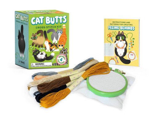 Cat Butts Cross-Stitch Kit: Includes 4 Patterns (RP Minis) [9798894142685]