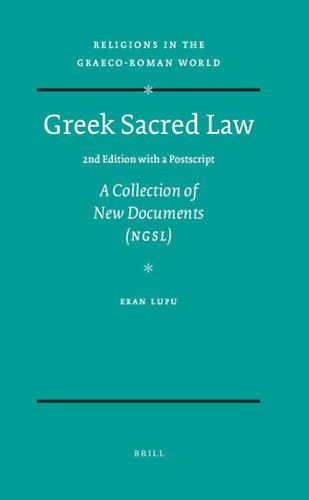 Greek Sacred Law (2nd Edition with a Postscript): A Collection of New Documents (NGSL) [9789004173170]