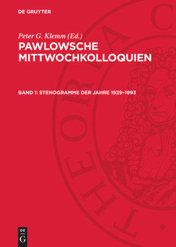 Stenogramme der Jahre 1929–1993 [9783112720028]