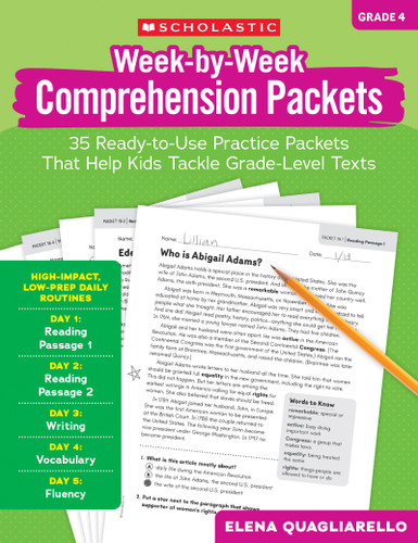 Week-by-Week Packets : Comprehension (Gr. 4) book cover by Elena Quagliarello