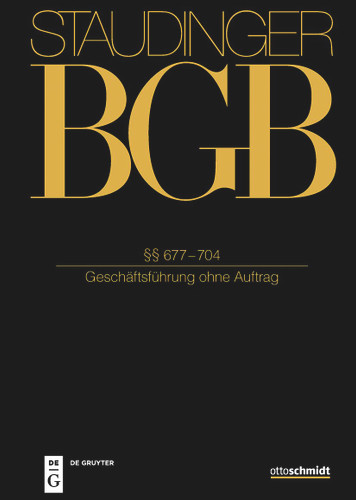 §§ 677–704: (Geschäftsführung ohne Auftrag) book cover by 