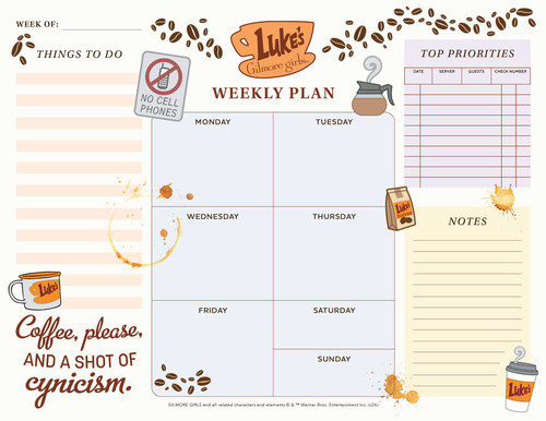 Gilmore Girls Weekly Planner Notepad book cover by Insight Editions