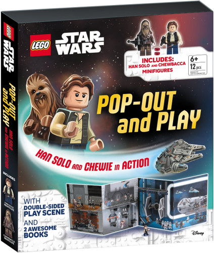 LEGO Star Wars Pop-Out and Play: Han Solo and Chewie in Action: Includes Han Solo and Chewbacca Minifigures, Double-Sided Play Scene, and 2 Awesome Books book cover by Ameet