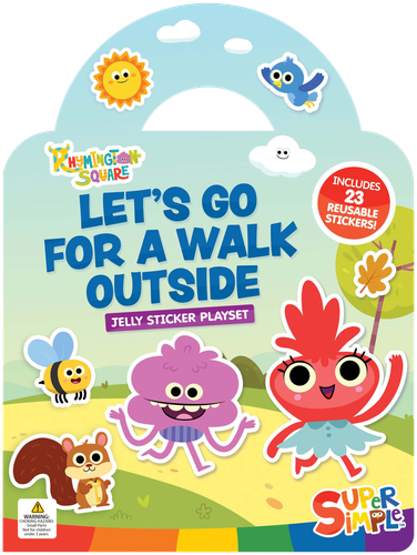 Super Simple Rhymington Square Let's Go for a Walk Outside Jelly Sticker Playset (Includes 23 Reusable Stickers!) book cover by Super Simple & Dover Publications