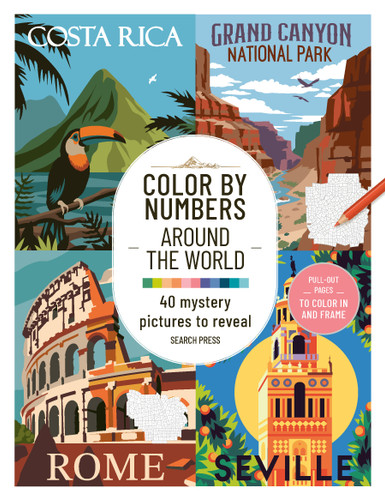 CBN: Around the World: 40 mystery pictures to reveal (Color by Number) book cover by Search Press