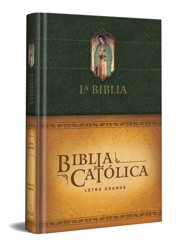 La Biblia Católica: Tamaño grande, Edición letra grande. Tapa dura, verde, con Virgen book cover by Biblia de América