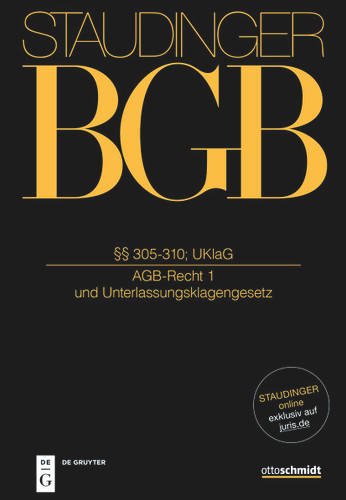 §§ 305-310; UKlaG: (AGB-Recht 1 und Unterlassungsklagengesetz) book cover by 