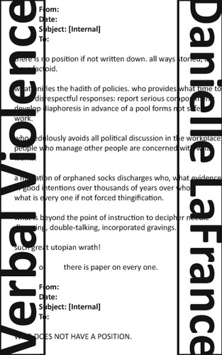 Verbal Violence book cover by Danielle LaFrance