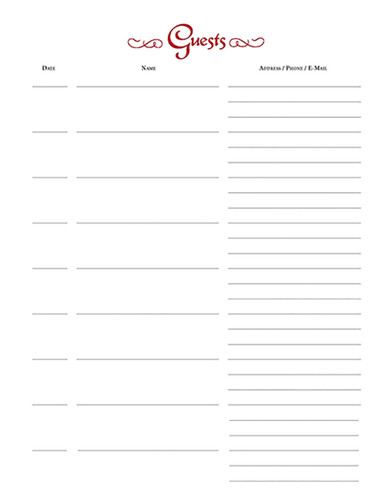 Guests of Our Church Register Refill Pages: Pack of 25 for multi-ring binder book cover by Church Publishing Incorporated