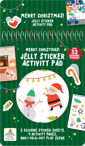 Merry Christmas! Jelly Sticker Activity Pad: With 32 Reusable Stickers, Two Jelly Sticker Sheets, Five Activity Pages and One Foldout Scene! book cover by Dover Publications