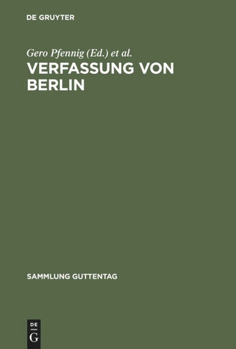 Verfassung von Berlin: Kommentar (Sammlung Guttentag) book cover by 