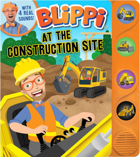 Blippi: At the Construction Site (4-Button Sound Books) book cover by Editors of Studio Fun International