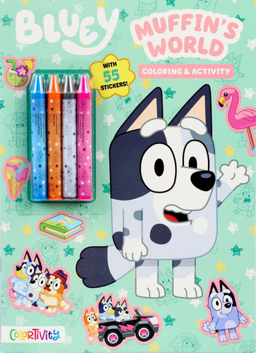 Bluey: Muffin's World (Color & Activity with Crayons) book cover by Maggie Fischer