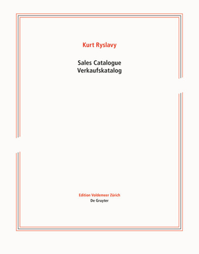 Sales Catalogue / Verkaufskatalog (Edition Voldemeer) book cover by Kurt Ryslavy