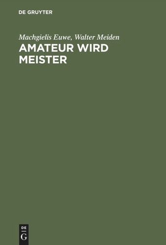 Amateur wird Meister book cover by Machgielis Euwe, Walter Meiden