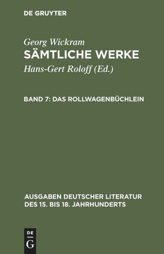 Das Rollwagenbüchlein book cover by Georg Wickram