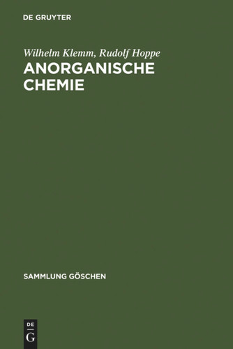 Anorganische Chemie (Sammlung Göschen #2623) book cover by Wilhelm Klemm, Rudolf Hoppe