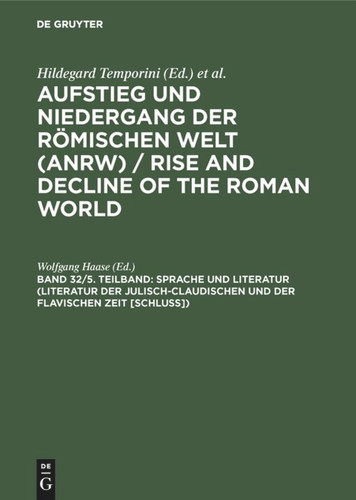 Sprache und Literatur (Literatur der julisch-claudischen und der flavischen Zeit [Schluss]) book cover by 