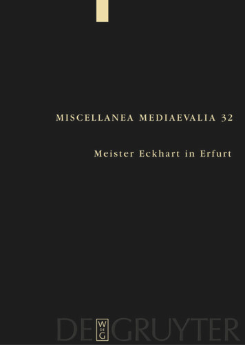 Meister Eckhart in Erfurt [9783110185836]
