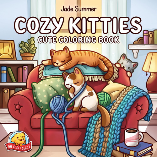 Cozy Kitties: Cute Coloring Book (The Comfy Series) book cover by Jade Summer