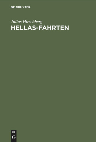 Hellas-Fahrten book cover by Julius Hirschberg